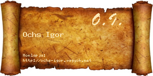 Ochs Igor névjegykártya